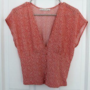 Abercrombie and Fitch Floral Short Sleeved Smock Top Size Small